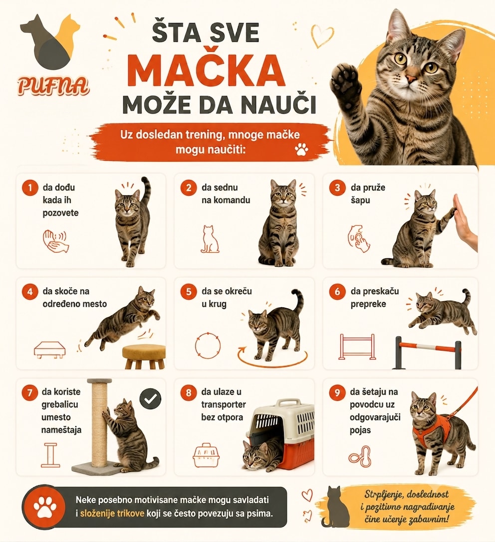 Infografika - šta sve mačke mogu da nauče